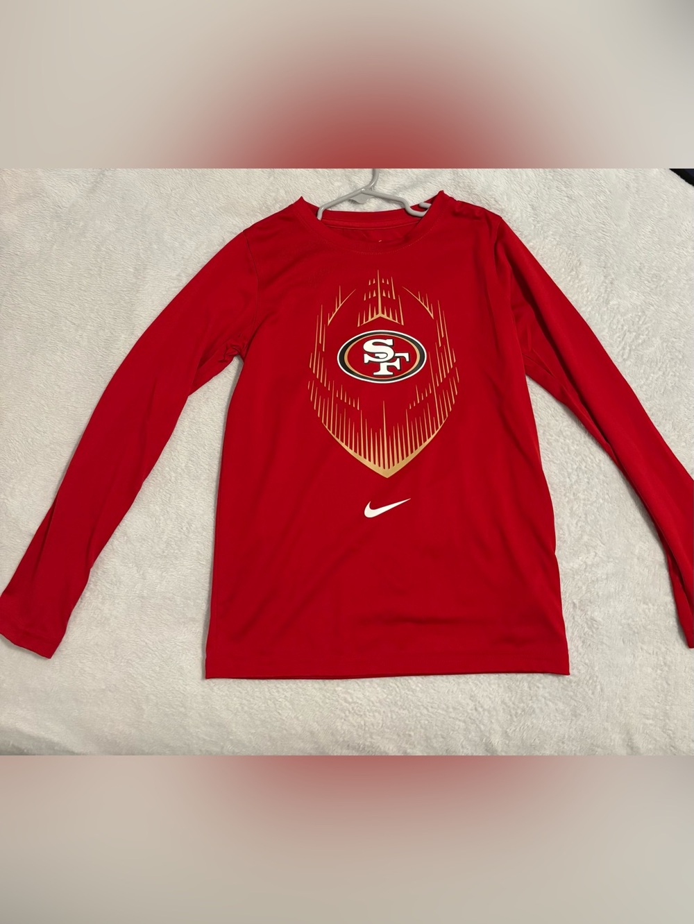 Nike Kids' Red San Francisco 49ers Long-Sleeve Performance Top